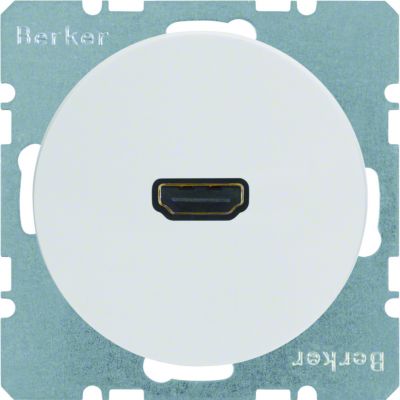 BERKER R.1/R.3 Gniazdo HDMI z przyłączem 90st biały 3315432089 HAGER (3315432089)