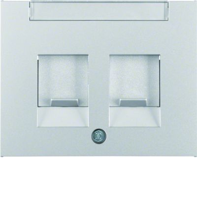 BERKER K.5 Płytka czołowa podwójna zasuwa chroniące przed kurzem pole opisowe aluminium 11827003 HAGER (11827003)