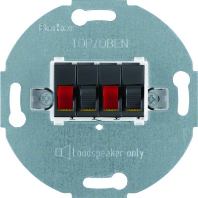 BERKER one.platform Mechanizm gniazda głośnikowego stereofonicznego podwójna antracyt 457305 HAGER (457305)