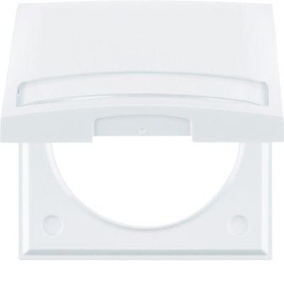 Ramka 1-krotna z pokrywą i polem opisowym; śnieżnobiały połysk; Integro Flow 919882502 HAGER (919882502)