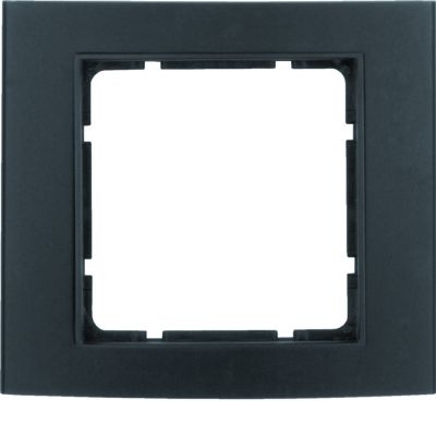 BERKER B.3 Ramka pojedyncza aluminium czarna/antracyt 10113005 HAGER (10113005)