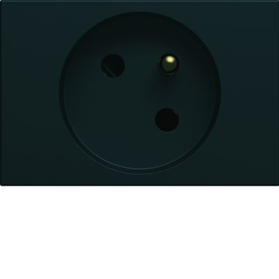 gallery Gniazdo z uziemieniem przelotowe pojedyncze 2P+E 16A 3M czarny HAGER (WXF421N)