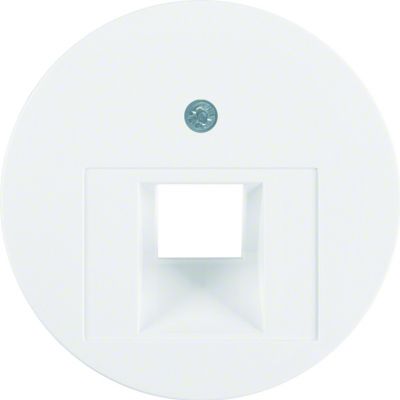 BERKER R.X Płytka czołowa do gniazda przyłączeniowego UAE pojedyncza komp./tel. biały 14072089 HAGER (14072089)