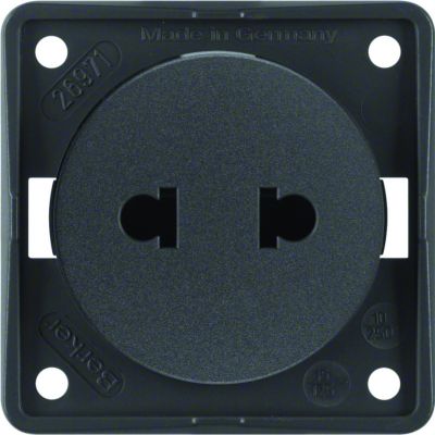 BERKER Integro Flow Gniazdo bez uziemienia Standard Euro-Amerykański antracyt 962572505 HAGER (962572505)