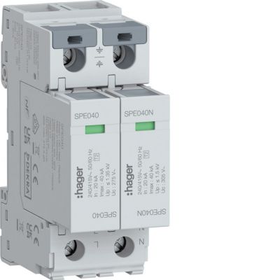 SPD Ogranicznik przepięć T2 2P 2+0 sieć TN-S/TT In=40kA Imax=40kA Up?1,35kV (SPE240)