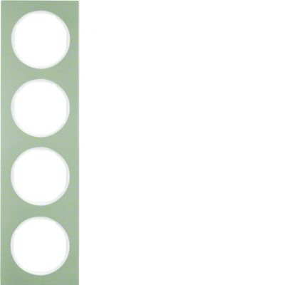 BERKER R.3 Ramka poczwórna stal szlachetna/biała 10142214 HAGER (10142214)