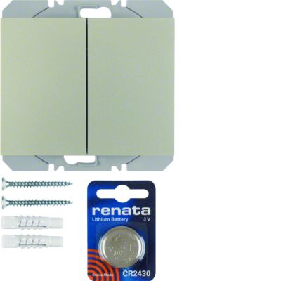 BERKER K.5 KNX RF quicklink Przycisk radiowy podwójny płaski stal lakierowana 85656273 HAGER (85656273)