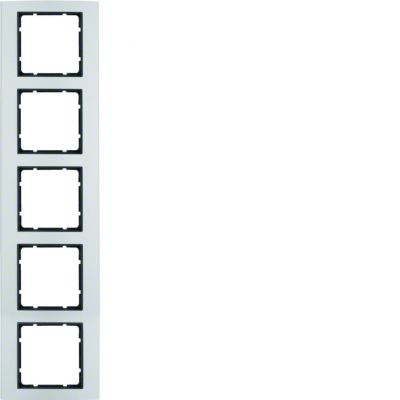 BERKER B.7 Ramka pięciokrotna aluminium/antracyt 10156904 HAGER (10156904)
