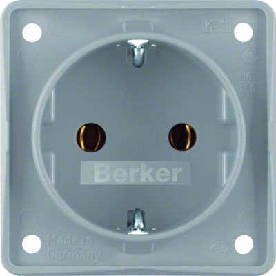 BERKER Integro Flow Gniazdo SCHUKO szary 947782506 HAGER (947782506)