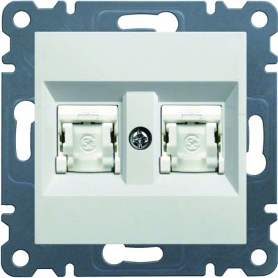 lumina Gniazdo komputerowe podwójne RJ45 kat.5e UTP biały WL2120 HAGER (WL2120)