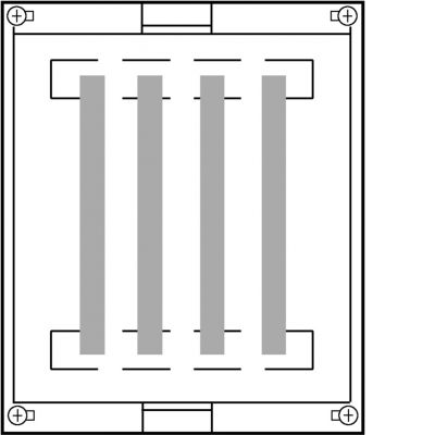 univers N Blok 300x250mm z szynami 4-pol. Cu 25x6mm 4x400A UE21D3 HAGER (UE21D3)