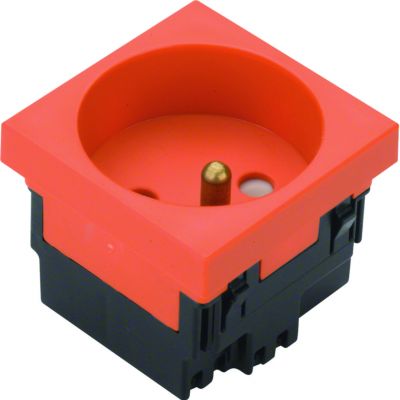 tehalit.GB-EG Gniazdo 2P+Z 33st 1-krotne 45x45mm bezhalogenowe czerwone EER1333020 HAGER (EER1333020)