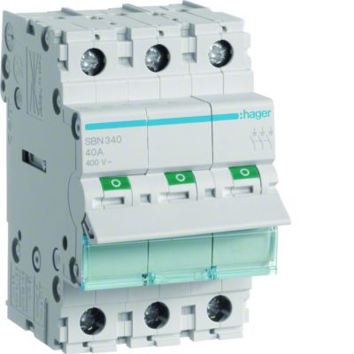 Modułowy rozłącznik izolacyjny 3P 40A 400V SBN340 HAGER (SBN340)