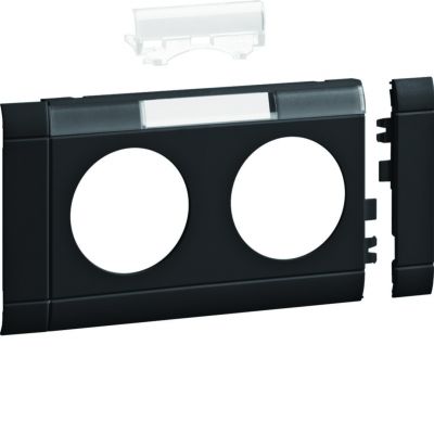 tehalit.WA Maskownica podwójna z polem opisowym ABS bezhalogenowy grafit GB080219011 HAGER (GB080219011)