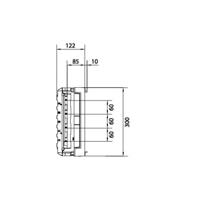 univers N Blok dla szyn zbiorczych poziomych 12/20/30x5/10mm 60mm 4-pol. 300x250mm UE21E0 HAGER (UE21E0)
