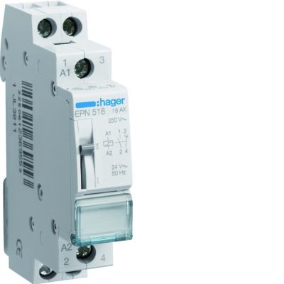Przekaźnik bistabilny 24VAC/12VDC 1Z+1R 16A EPN518 HAGER (EPN518)