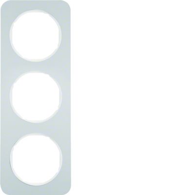 BERKER R.1 Ramka potrójna aluminium/biała 10132174 HAGER (10132174)