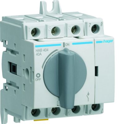 Modułowy rozłącznik izolacyjny obrotowy 4P 40A rozmiar 1 HAB404 HAGER (HAB404)