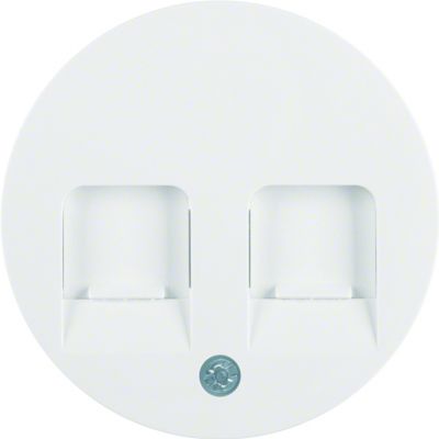 BERKER R.1/R.3 Płytka czołowa zasuwa chroniące przed kurzem pole opisowe biały 11812089 HAGER (11812089)