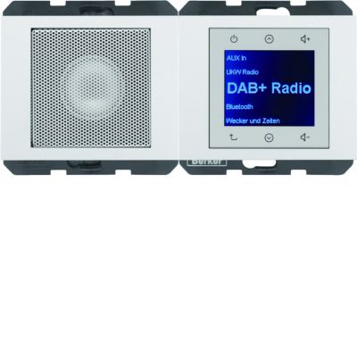 Berker K.1 Radio Touch podtynkowe DAB+ Bluetooth z głośnikiem biały połysk 30807009 HAGER (30807009)