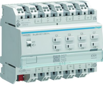 KNX e/s Sterownik żaluzji 8-krotny, 230V AC, KNX secure 6M (TYAS628C)