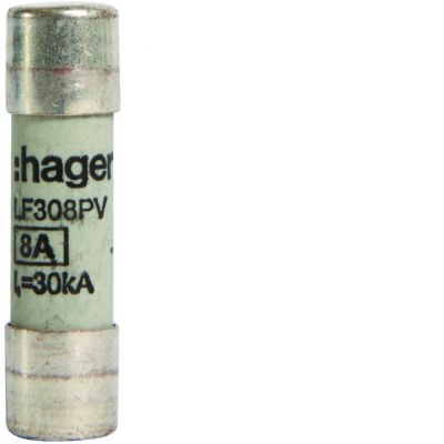 Wkładka bezpiecznikowa cylindryczna CH-10 10x38mm gPV 8A 1000VDC LF308PV HAGER (LF308PV)