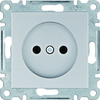 lumina Gniazdo zasilające bez uziemienia, 16A/250VAC, srebrny (WL1012)