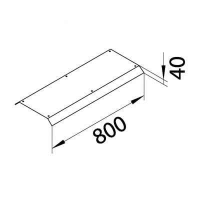 tehalit.AK Pokrywa kanału napodł 2-str skos 45st dł. 800mm 200x40mm stal AKBAZ2000402 HAGER (AKBAZ2000402)