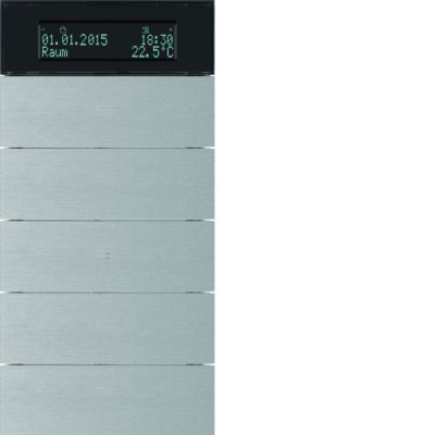 BERKER B.IQ Przycisk pięciokrotna z regulatorem temperatury i wyświetlaczem aluminium 75665594 HAGER (75665594)