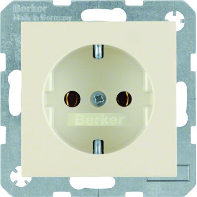 BERKER B.Kwadrat/S.1 Gniazdo SCHUKO z uziemieniem krem 47438982 HAGER (47438982)