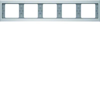 BERKER K.5 Ramka pięciokrotna pozioma aluminium 13937003 HAGER (13937003)