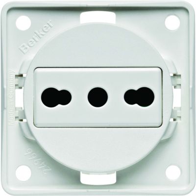 BERKER Integro Flow Gniazdo z uziemieniem Włochy biały 962512502 HAGER (962512502)