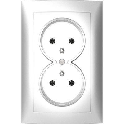 B.Kwadrat Gniazdo podwójne z uziemieniem kompletne, alu (5361828984)