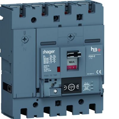 MCCB Wyłącznik mocy h3+ P250 4P 160A 70kA Energy (HET161NR)