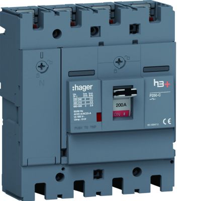 MCCB Rozłącznik mocy h3+ P250 4P 200A (HCT201AR)
