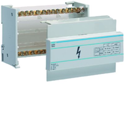 Blok rozdzielczy 100A 2P 29kA 1x35/1x25+10x16 KJ01A HAGER (KJ01A)