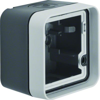 BERKER W.1 Adapter natynkowy pojedyncza IP55 szary 6118913505 HAGER (6118913505)