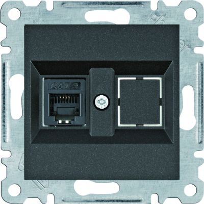 lumina Gniazdo telefoniczne pojedyncze RJ11, czarny (WL2013)