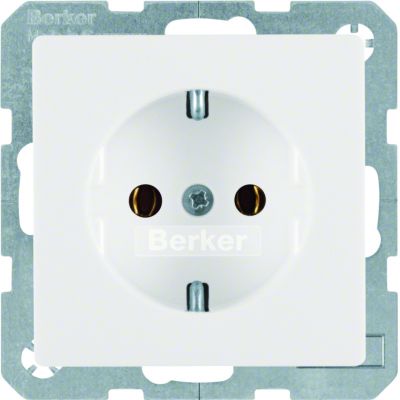 BERKER Q.x Gniazdo SCHUKO biały aksamit 41436089 HAGER (41436089)
