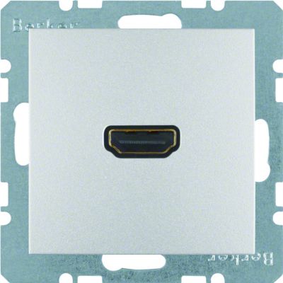 BERKER B.Kwadrat/B.7 Gniazdo HDMI z przyłączem 90st aluminium 3315431404 HAGER (3315431404)