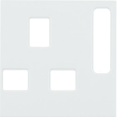 BERKER B.Kwadrat Płytka czołowa do gniazda z uziemieniem standard bryt. biały 3313078989 HAGER (3313078989)