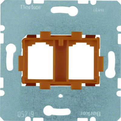 BERKER one.platform Płytka nośna podwójna z pomarańczowym elementem mocującym mechanizm 454109 HAGER (454109)