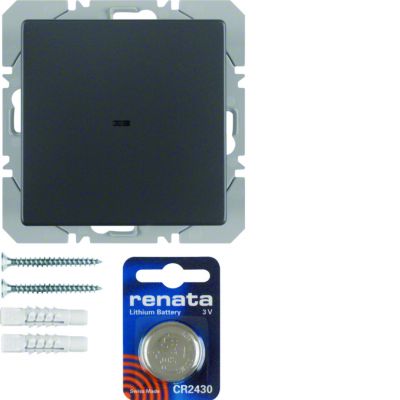 BERKER Q.x KNX RF quicklink przycisk radiowy pojedynczy płaski Berker.Net aluminium 85655226 HAGER (85655226)