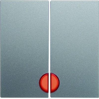 BERKER B.Kwadrat/B.7 Klawisze z czerwoną soczewką do łącznika 2-klawiszowych aluminium mat lakierowana 16271404 HAGER (16271404)