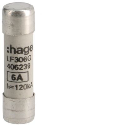 Wkładka bezpiecznikowa cylindryczna CH-10 10x38mm gG 6A 500VAC LF306G HAGER (LF306G)