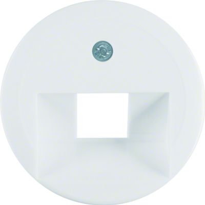 BERKER Serie 1930/Glas Płytka czołowa do gniazda przyłączeniowego UAE pojedyncza komp. i tel. biały 1407 HAGER (1407)