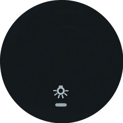 BERKER R.1/R.3 Klawisz z soczewką nadrukowanym symbolem światło do łącznika klaw. pojedyncza czarny 16212035 HAGER (16212035)