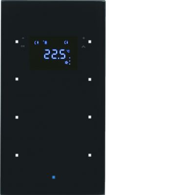 BERKER KNX TS Sensor dotykowy potrójny z regulatorem temperatury szkło czarny 75643035 HAGER (75643035)