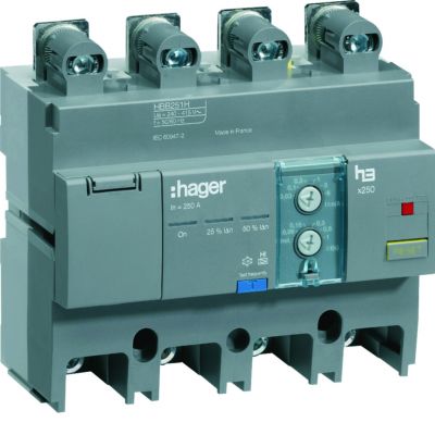 Blok różnicowo-prądowy 4P 250A regulowany HBB251H HAGER (HBB251H)