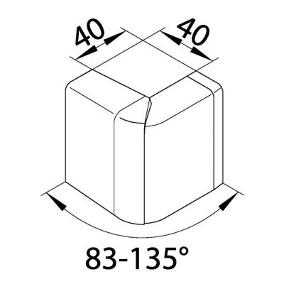 tehalit.SL Kąt zewnętrzny regulowany 20x55 aluminium SL200553D1 HAGER (SL200553D1)